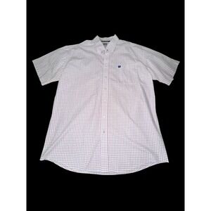 Cinch Shirt Mens XL Plaid Short Sleeve Button Down Cotton Preppy